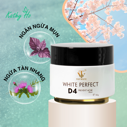 White Perfect D4 - Kem ngăn ngừa mụn, hỗ trợ làm mờ thâm