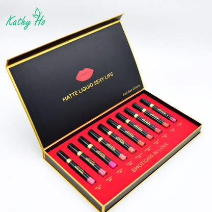 Matte Liquid Sexy Lips Full Set Color - Son lì không trôi (Set 10 cây)