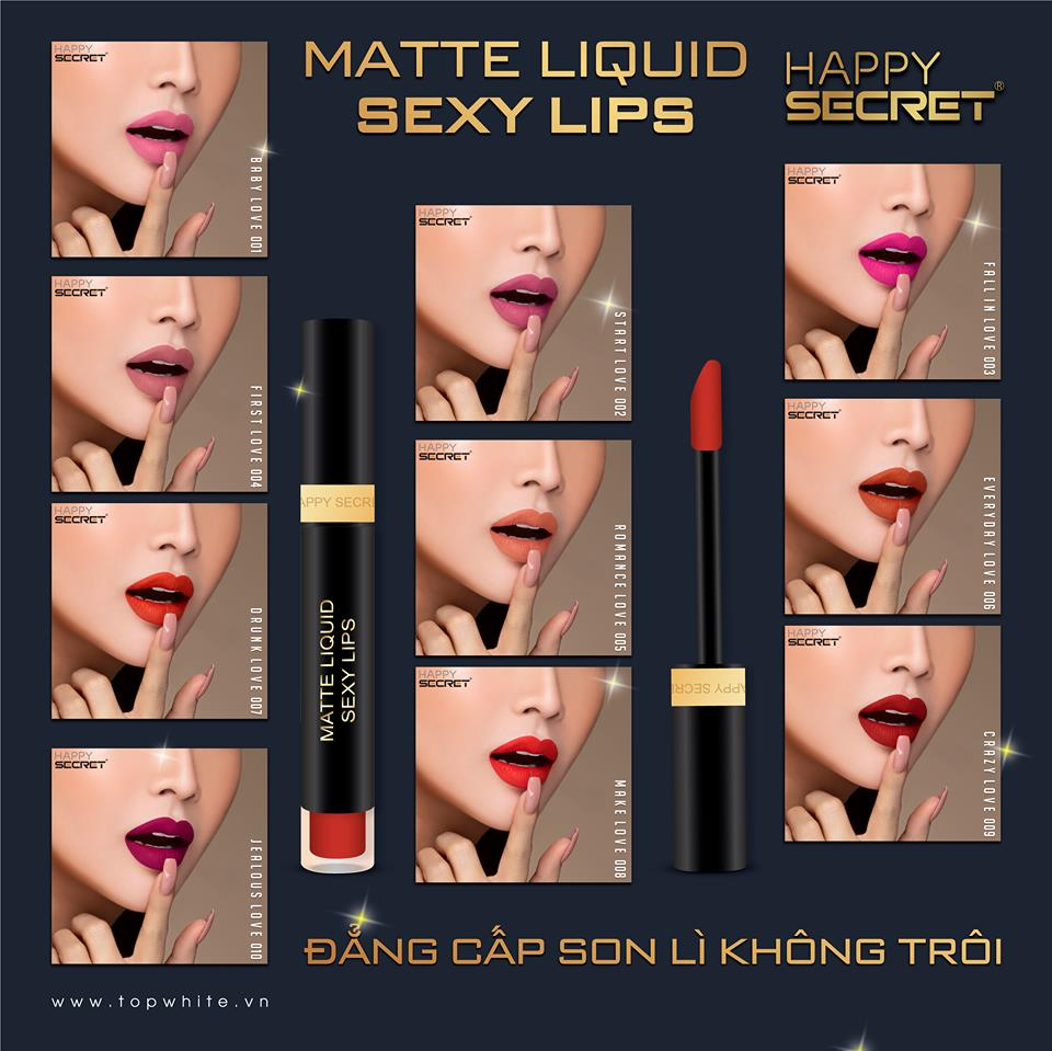 Matte Liquid Sexy Lips Full Set Color - Son lì không trôi (Set 10 cây)